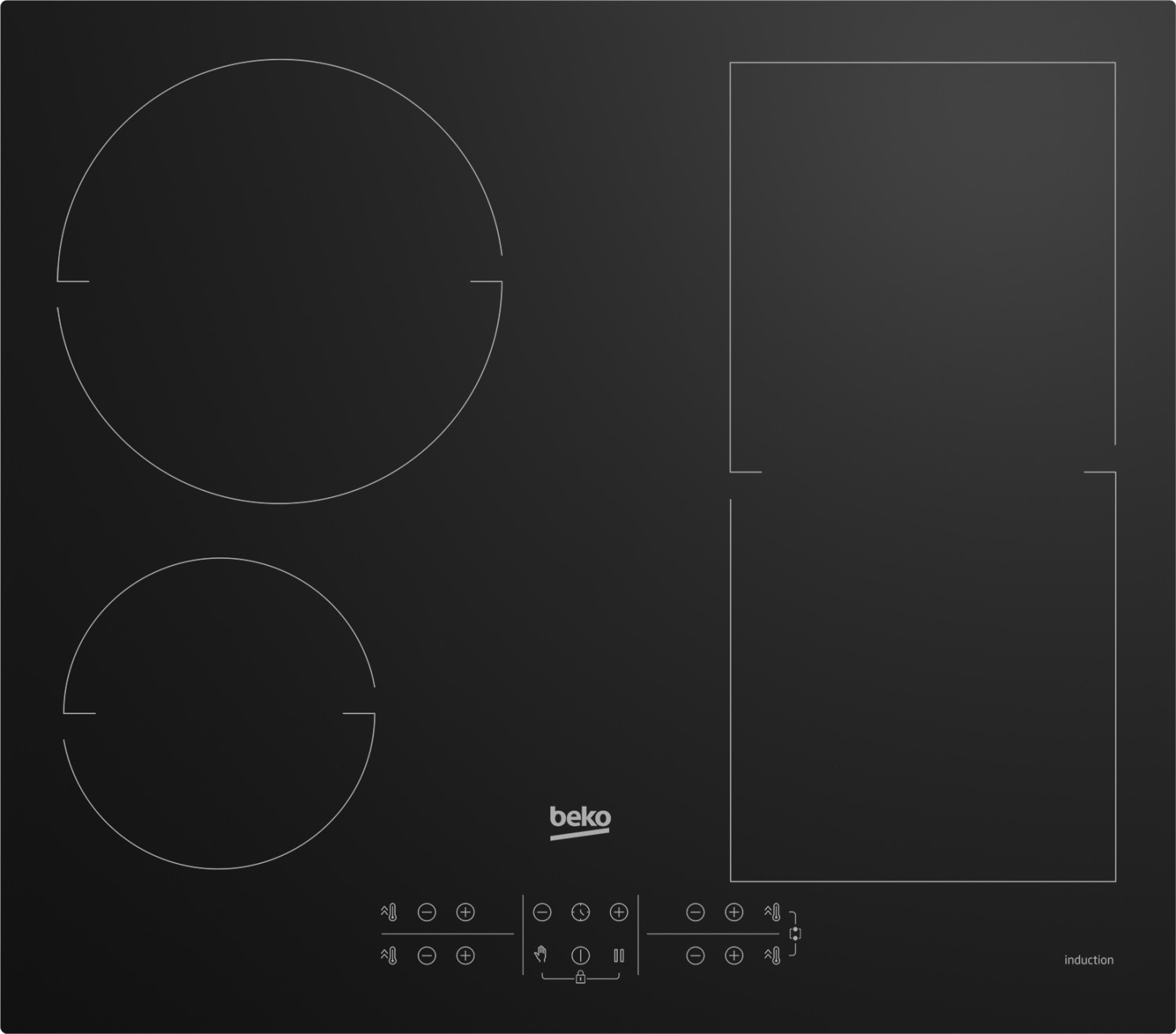 BEKO HII64210FMTR  Kookplaat  - Inbouw  - Glas  - Breedte 580 mm 