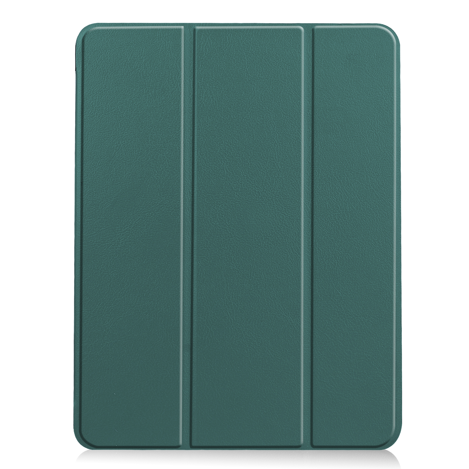 Grüne Tablet-Hülle, zeigt eine Tabletecke. Die Hülle hat eine matte Oberfläche.
