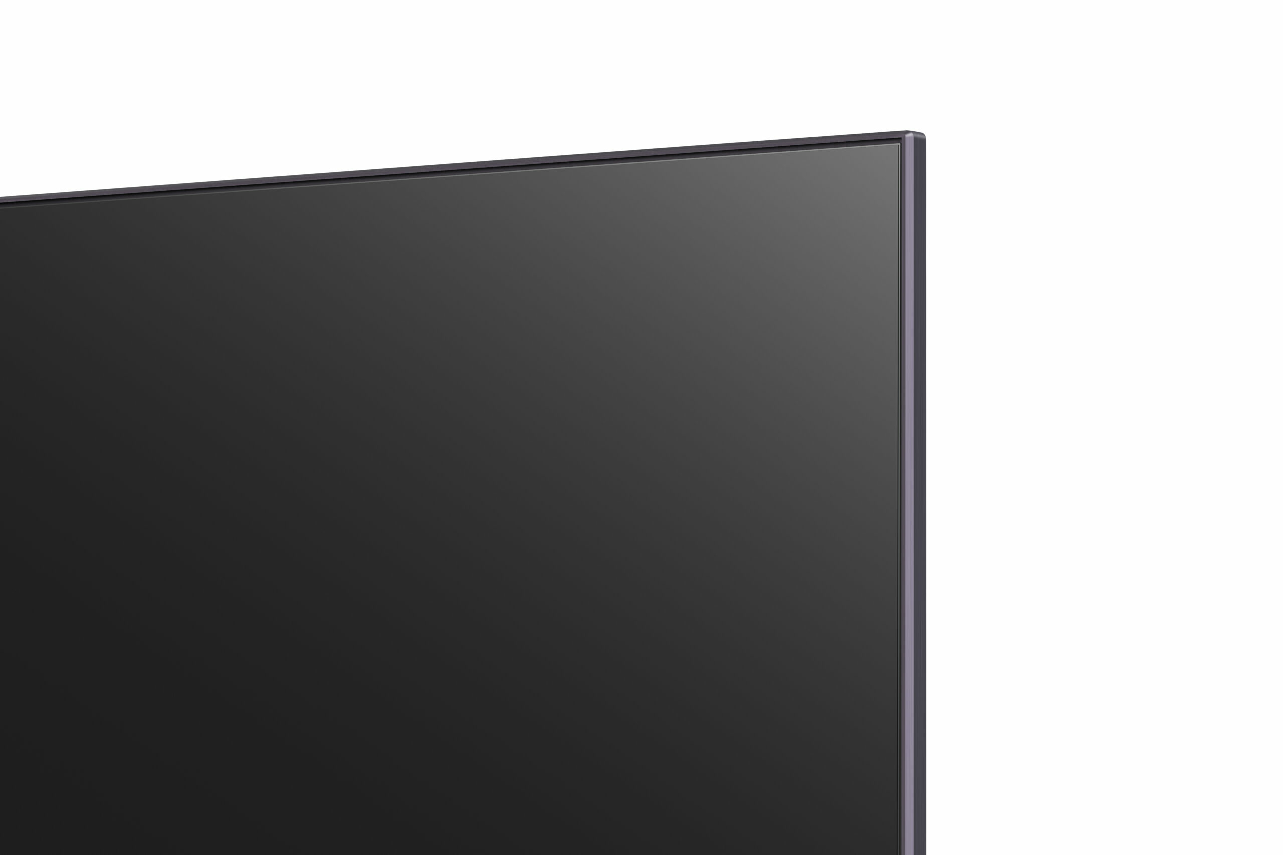 Zbliżenie krawędzi ekranu telewizora, czarna ramka.