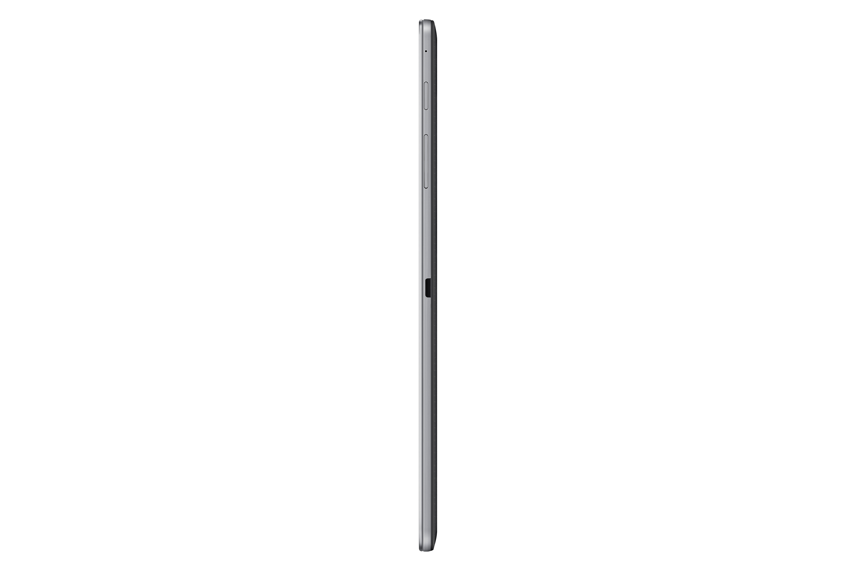 Ein Tablet von der Seite, das ein dünnes Profil zeigt.