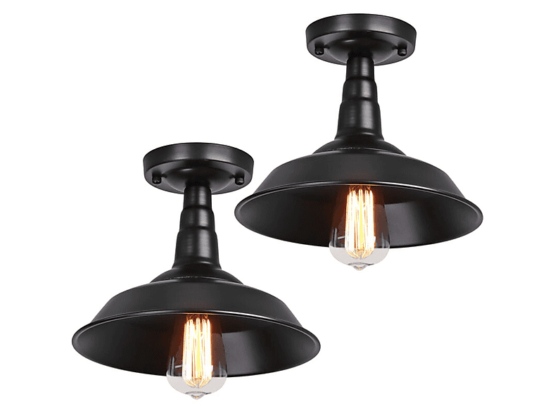 Metall Lampenschirm Für Pendelleuchten – Retro Industrie-Design, Schwarz/weiß, Mit Reduzierplatte Für Verschiedene Glühbirnen