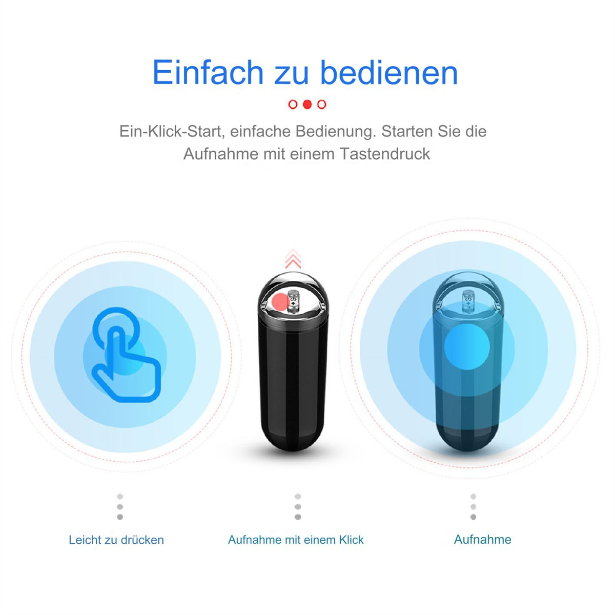 Diagramm. Enthält ein Hand-Symbol, ein schwarzes und ein blaues Gerät.