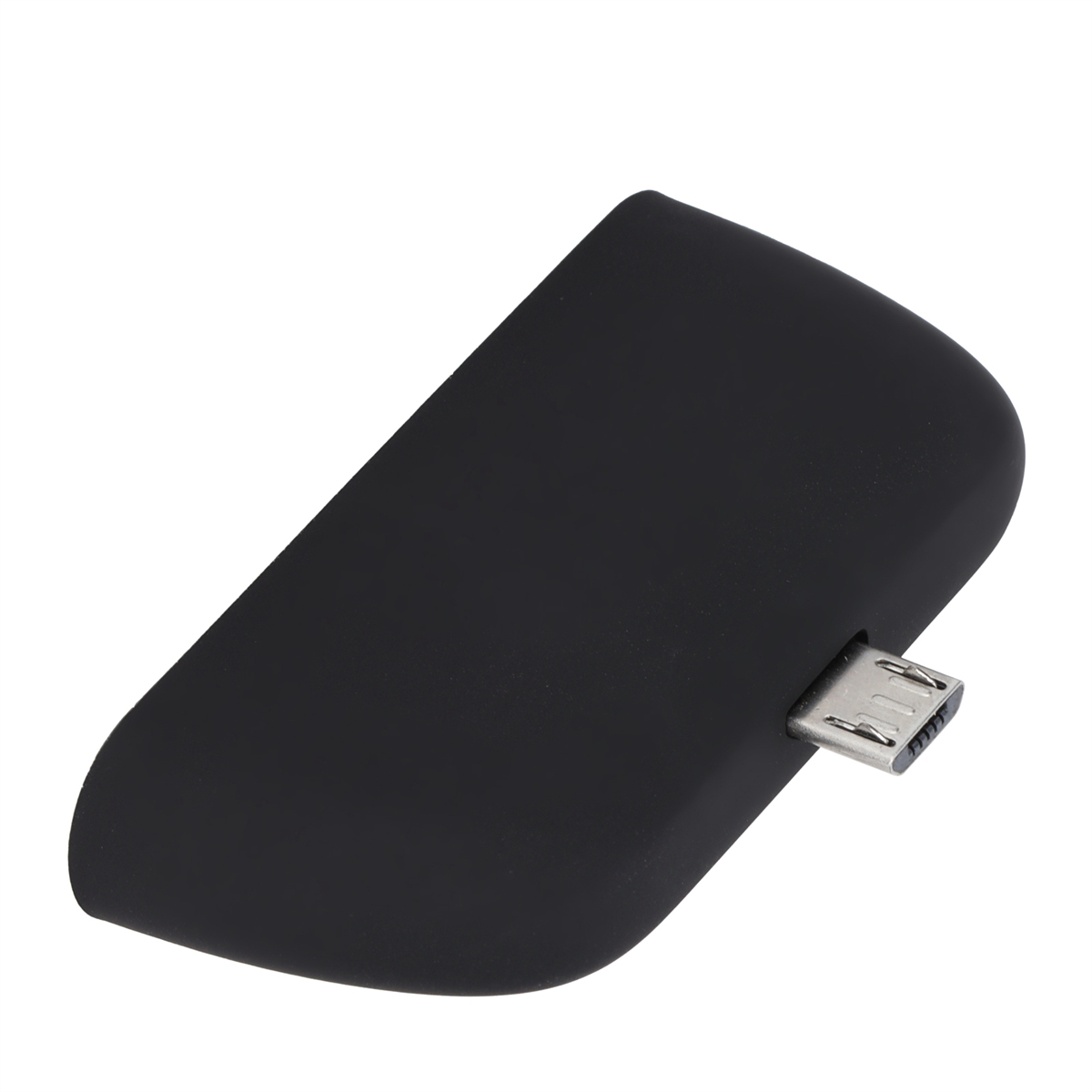 Ein schwarzes, gebogenes Gerät mit USB-Anschluss. Das Gerät hat eine glatte, glänzende Oberfläche.