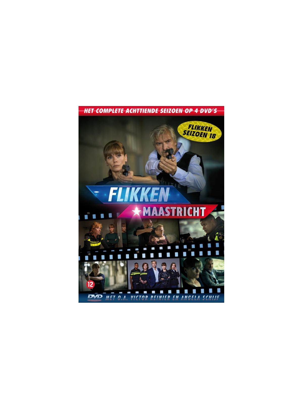 DVD-hoes voor de tv-serie Flikken Maastricht, met meerdere afbeeldingen.