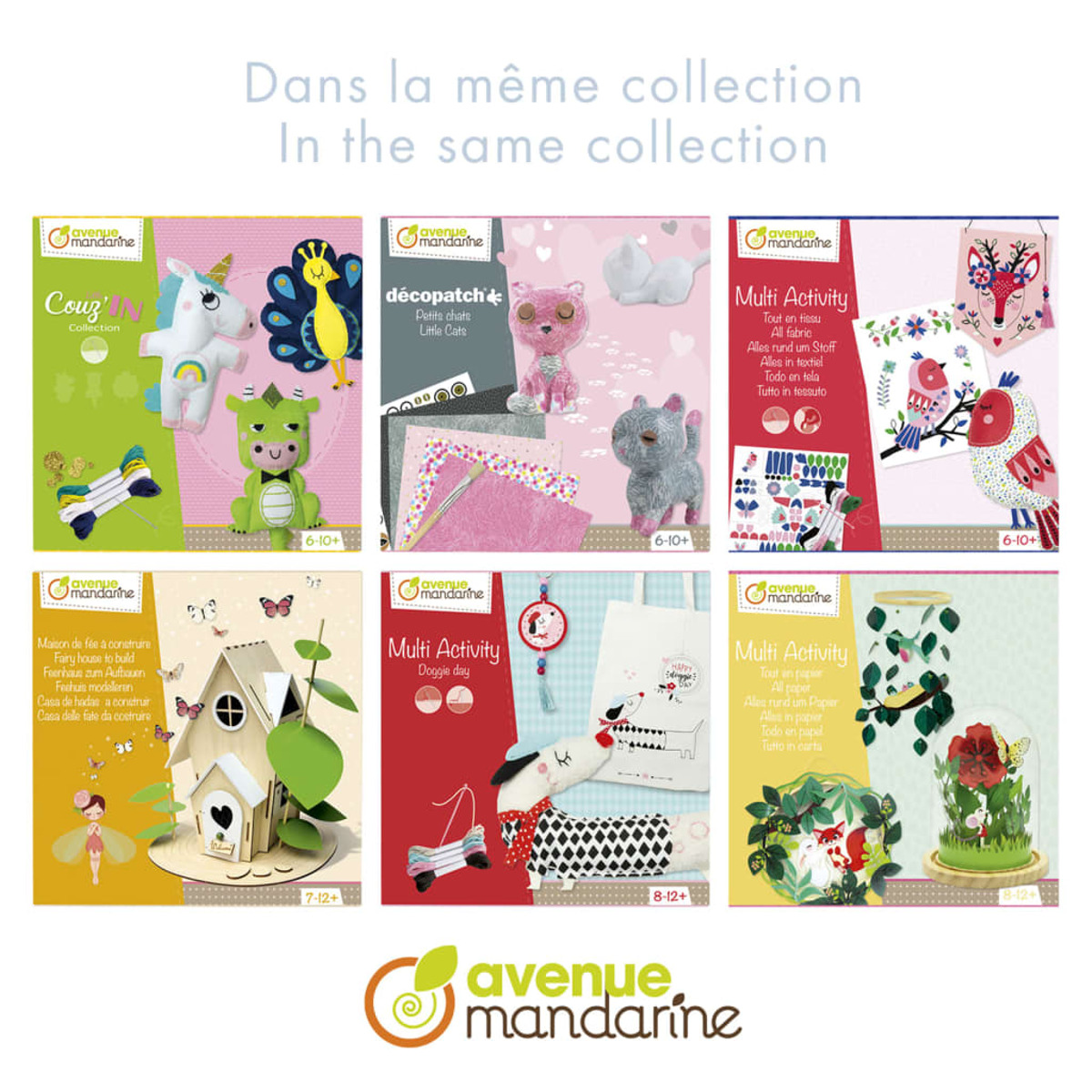 Sechs Buchcover mit unterschiedlichen Designs. Die Cover haben farbenfrohe Illustrationen und Text.