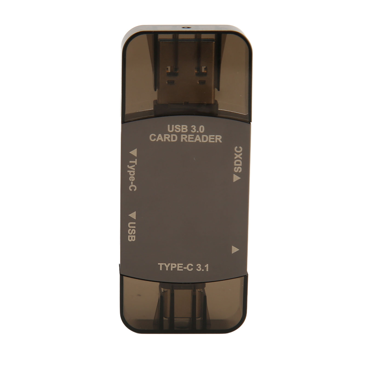 Ein USB 3.0-Kartenleser mit Typ-C- und USB-Anschlüssen.
