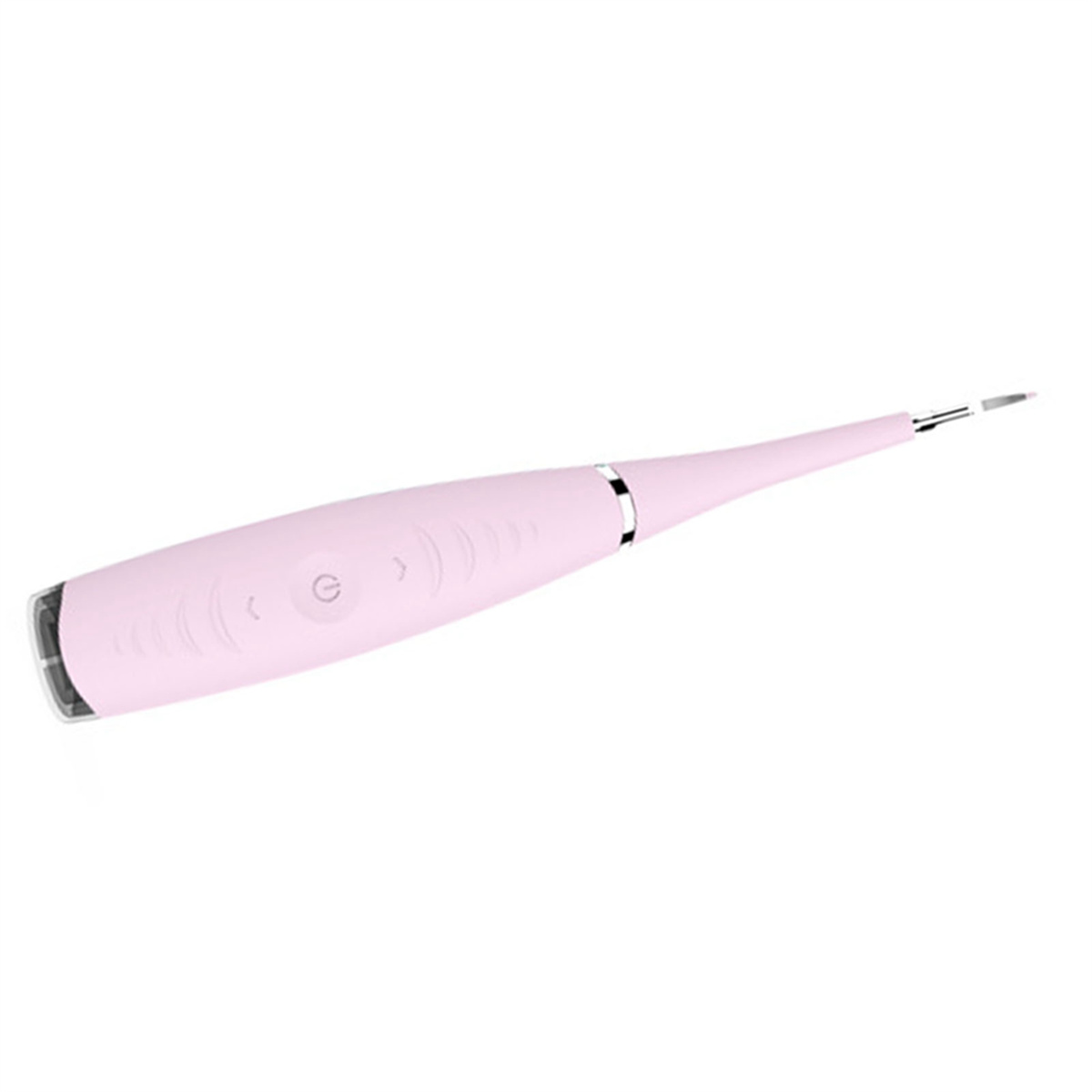 Ein rosa Zahnsteinentferner liegt vor weißem Hintergrund. Es ist ein Handgerät.