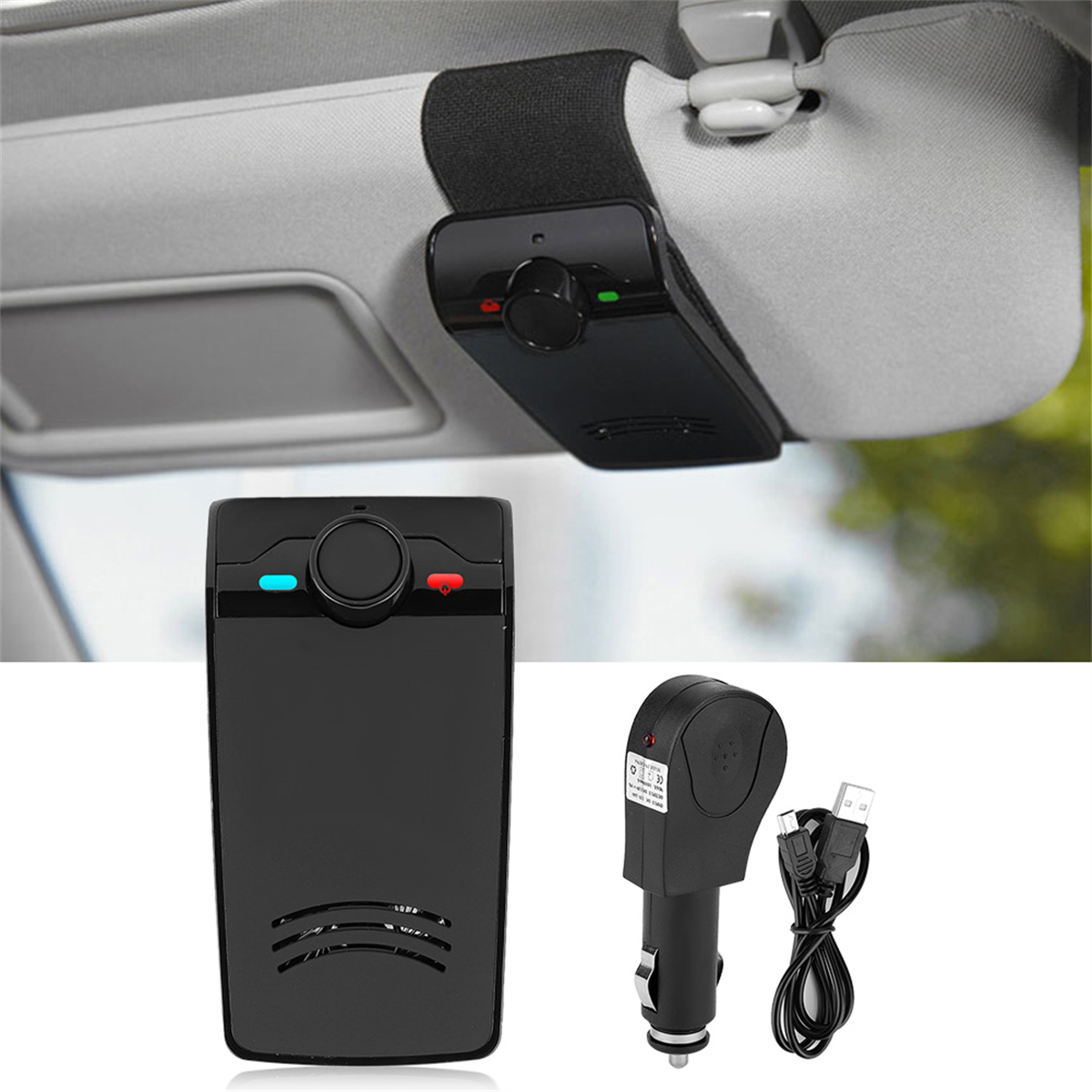 Eine Auto-Dashcam, ein separater Rekorder und ein Autoladegerät mit USB-Kabel.