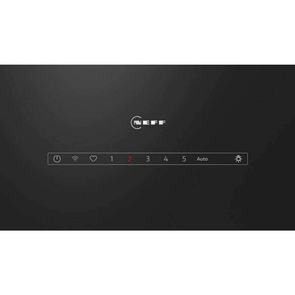 Pannello di controllo nero del forno con icone illuminate e impostazioni numerate.