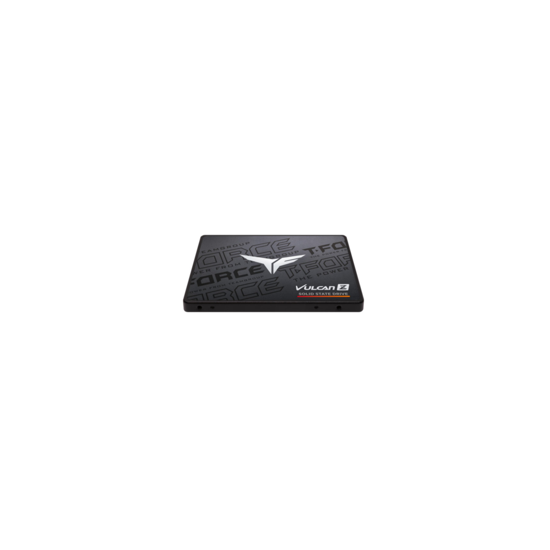 Unità a stato solido (SSD) nera con testo bianco. L'SSD è posizionata su sfondo bianco.