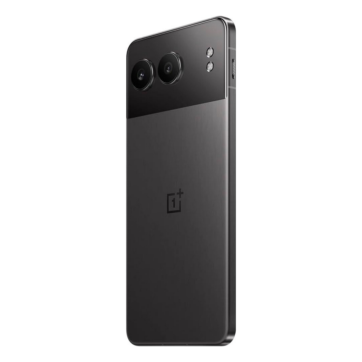 Smartphone nero, il retro è grigio scuro. Ha due fotocamere e un flash.