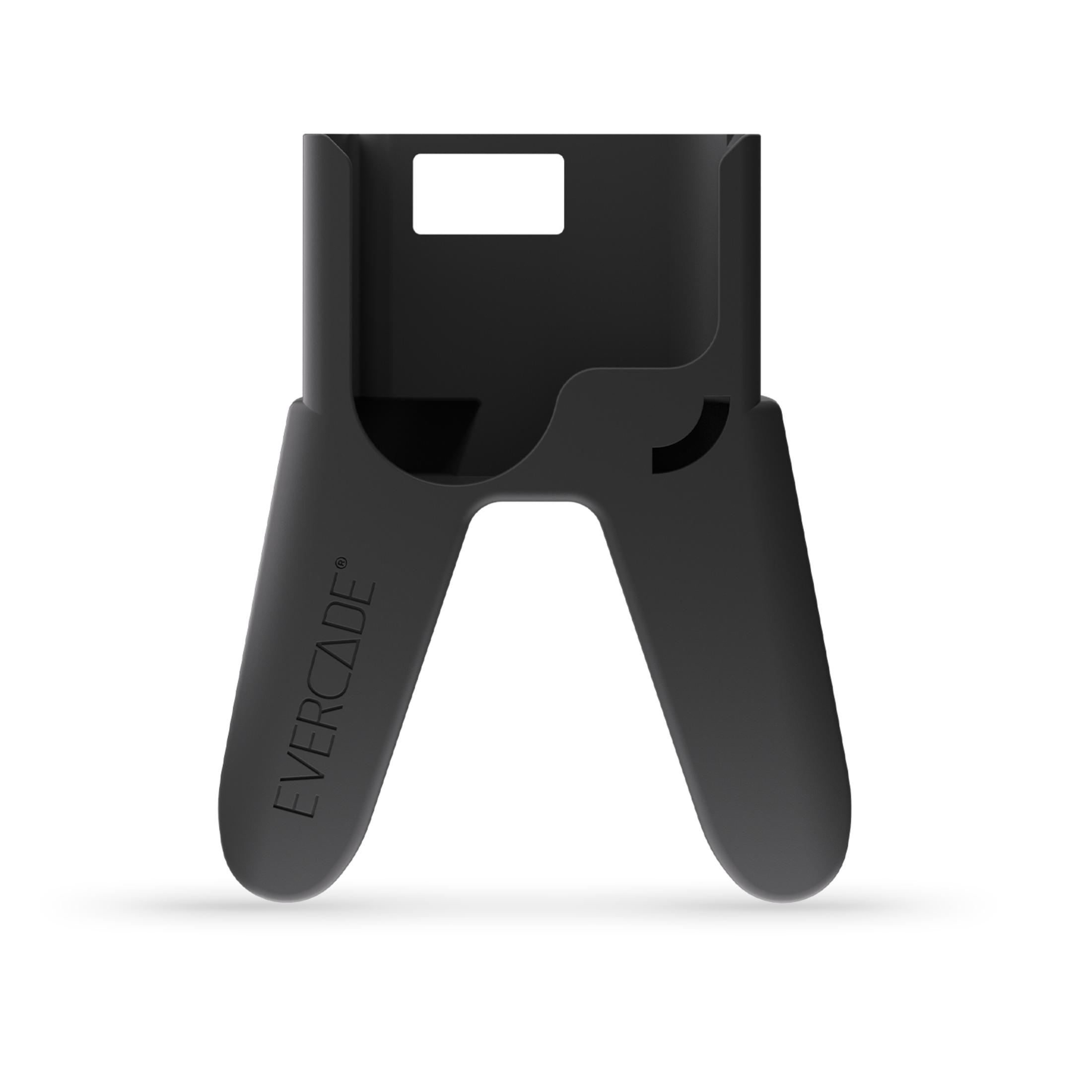 Evercade EXP Tate Grip negro. Es un accesorio tipo controlador con una ranura para la consola.