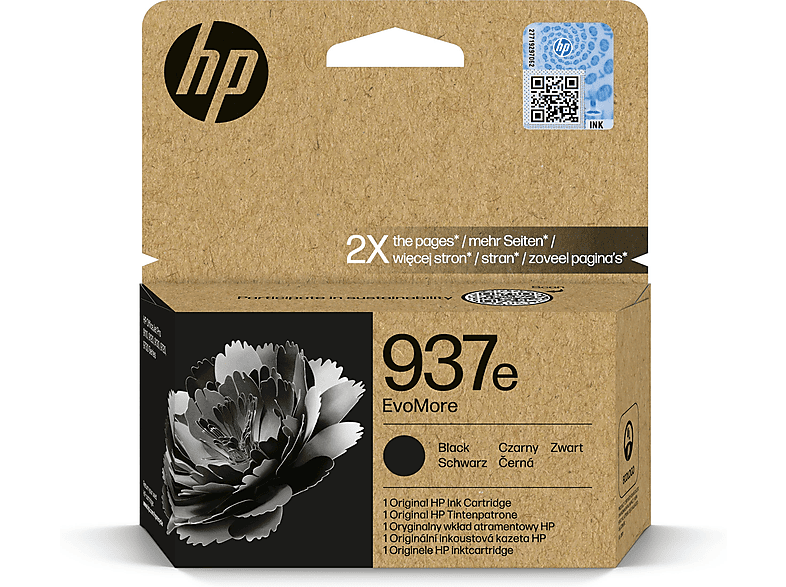 HP NR.937E EVOMORE BLACK ORG INK CARTRIDGE Druckerpatrone Schwarz (937e ...