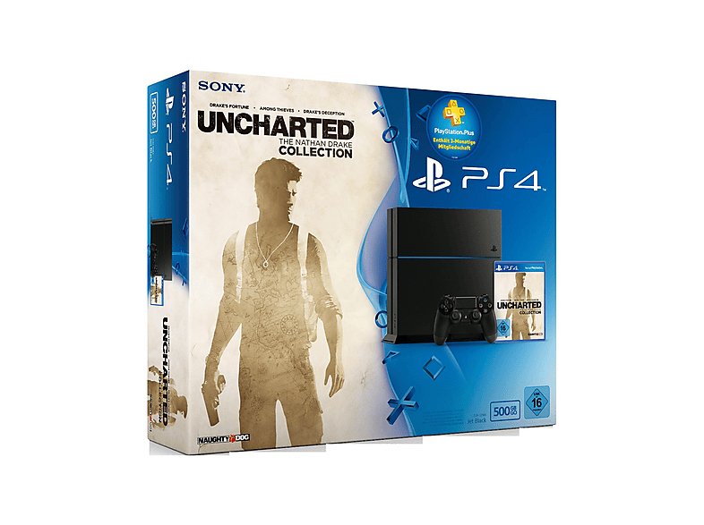 PS4  15本 SONY 9841340 PS4 500GB BLACK+UNCH.+PSPLUS90 | MediaMarkt