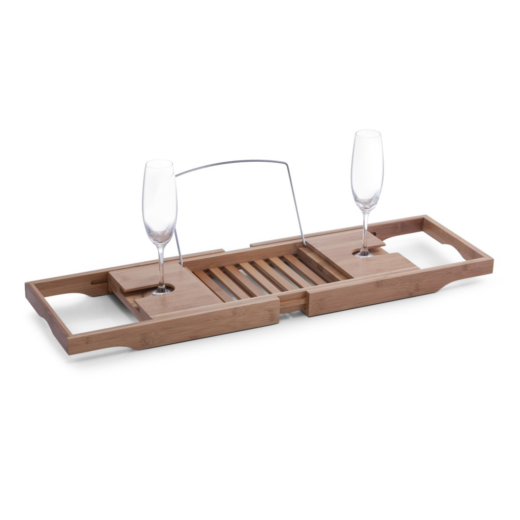 ZELLER 13606 BADEWANNENABLAGE BAMBOO/METALL VERCHROMT Bad-Accessoires-Set  Natur | MediaMarkt