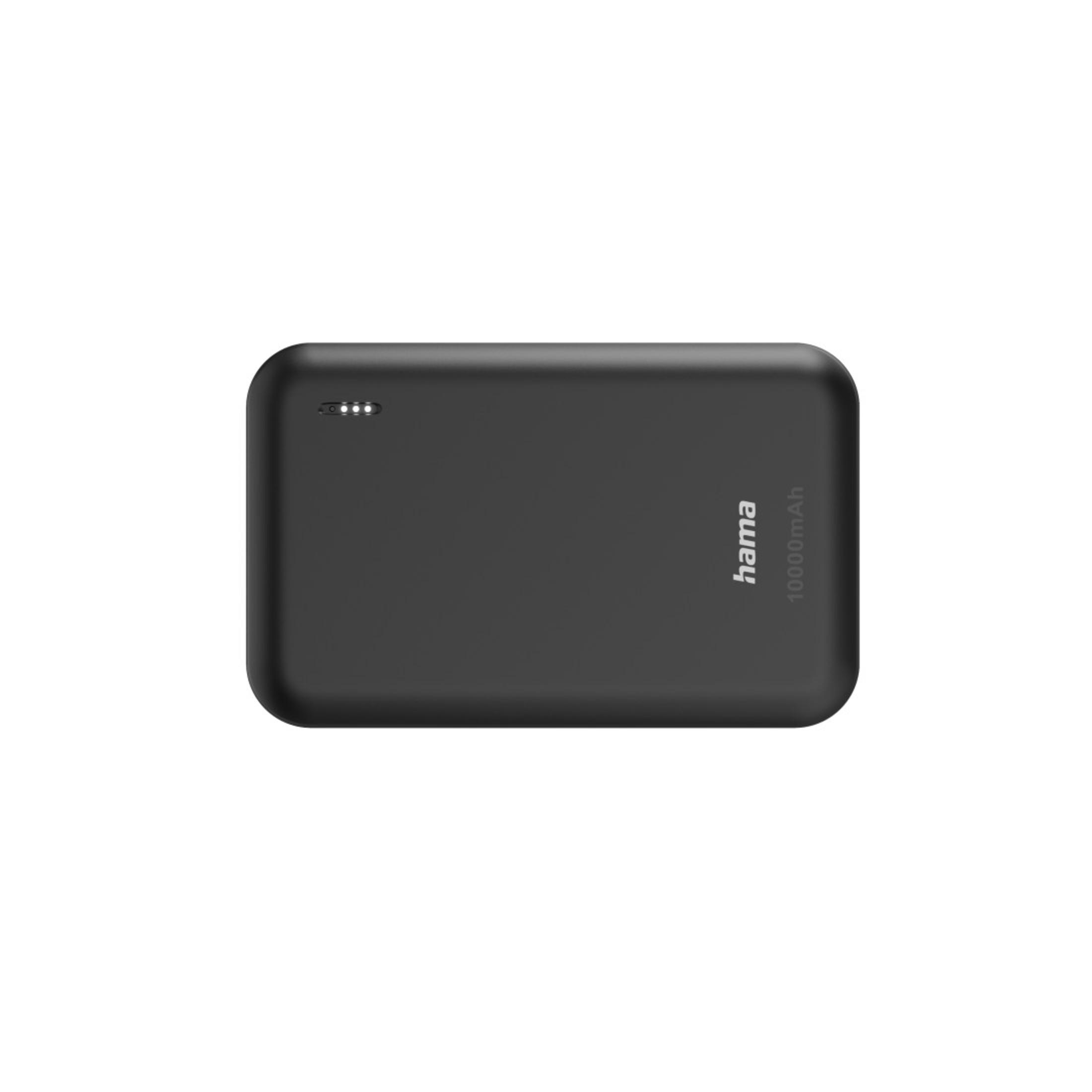 Banco de energía Hama negro con el texto 10000mAh.
