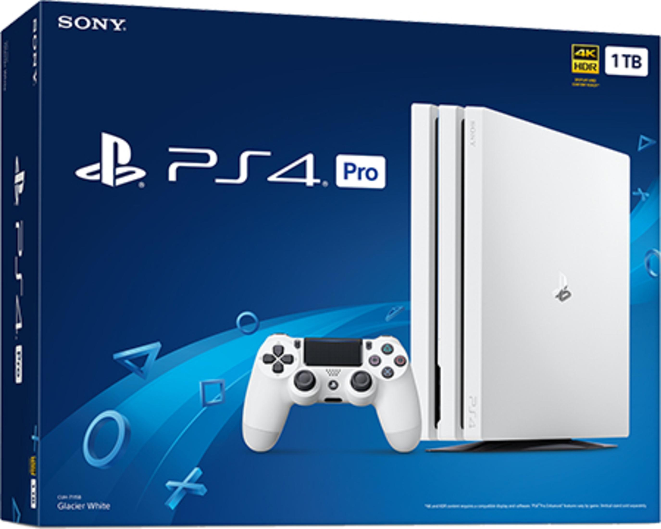 Eine PS4 Pro Konsole, Controller und Box.