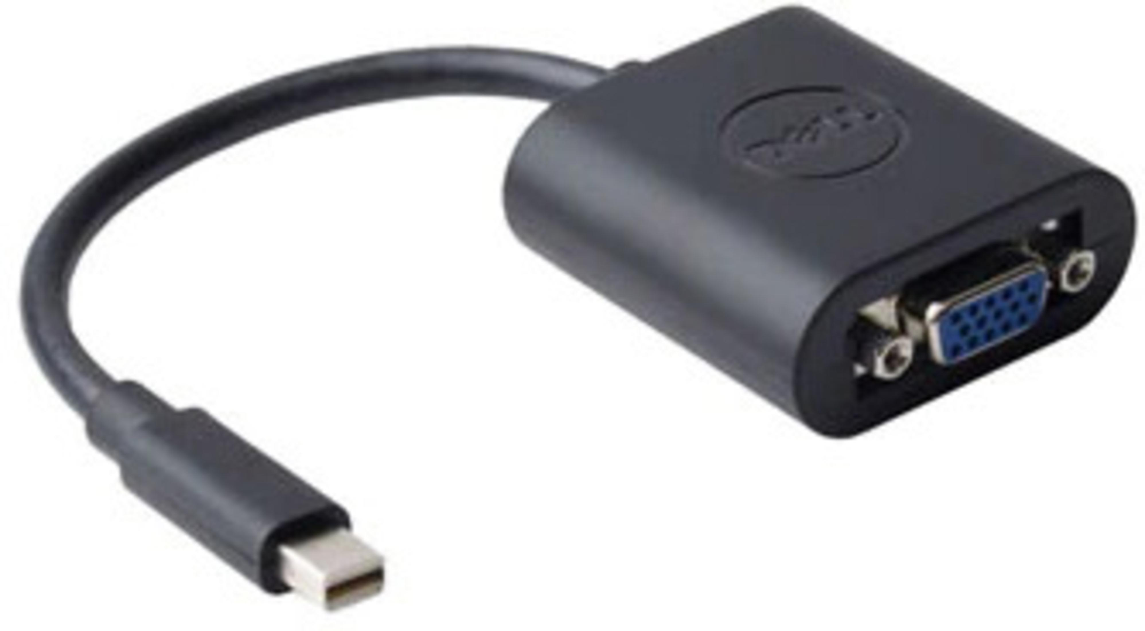 Adattatore Dell nero con connettore USB-C e porta VGA.