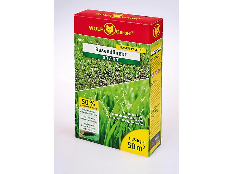 WOLFGARTEN 3833020 LH 50 RASENSTARTERDÜNGER RasenStarterdünger Grün