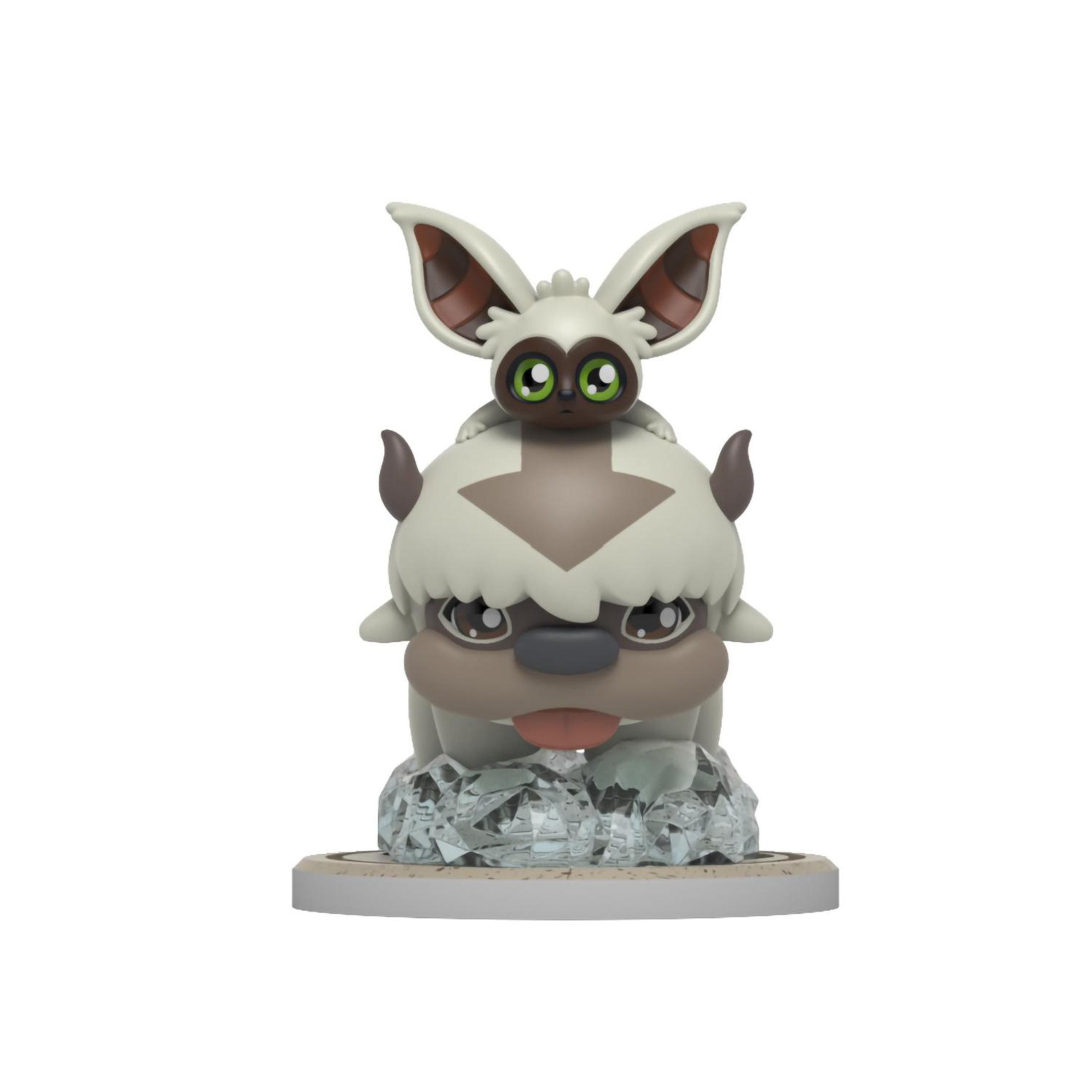 Eine Figur von Appa und Momo aus Avatar, auf weißem Hintergrund.