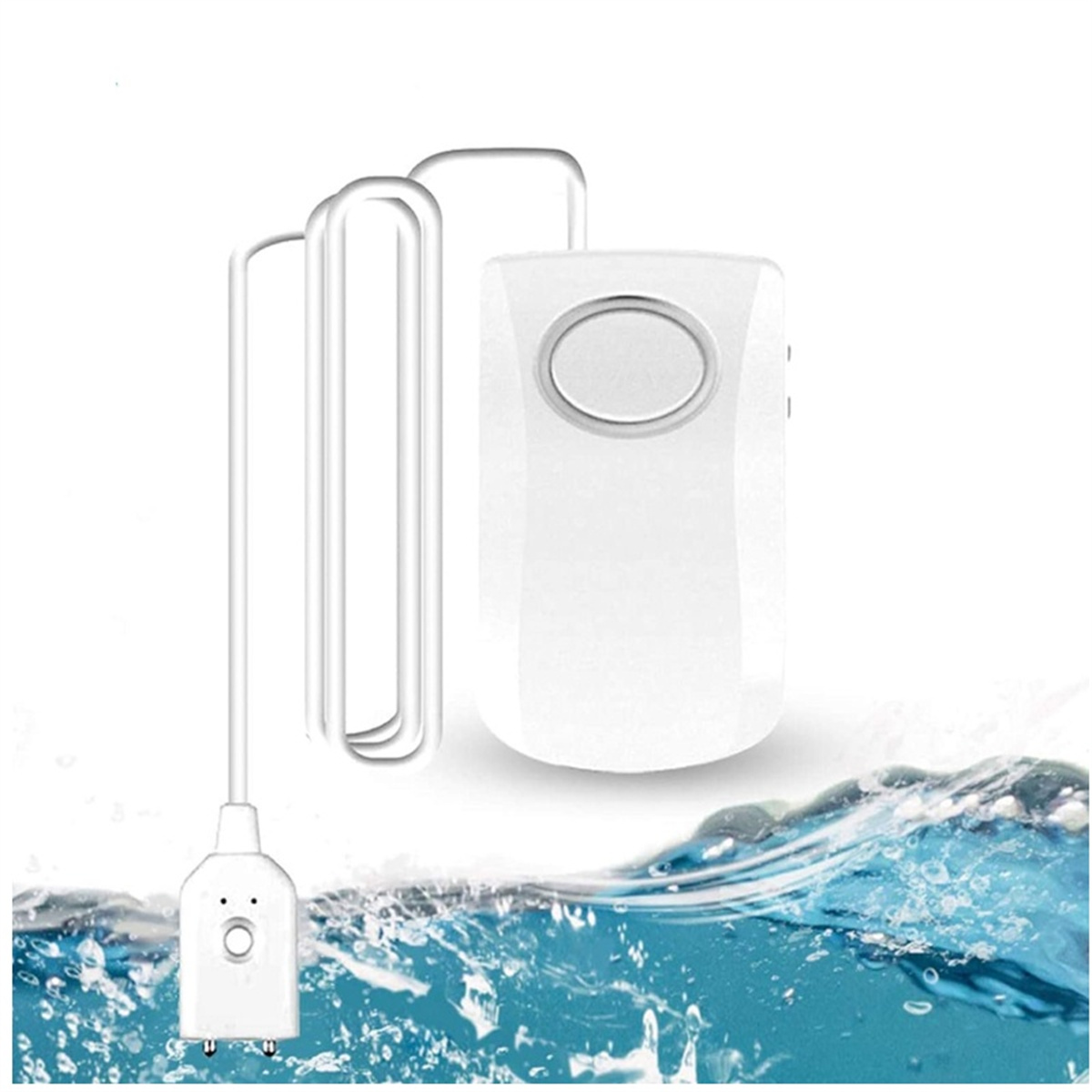 Weißes Gerät, verbunden mit weißem Kabel, unter Wasser mit Wellen.