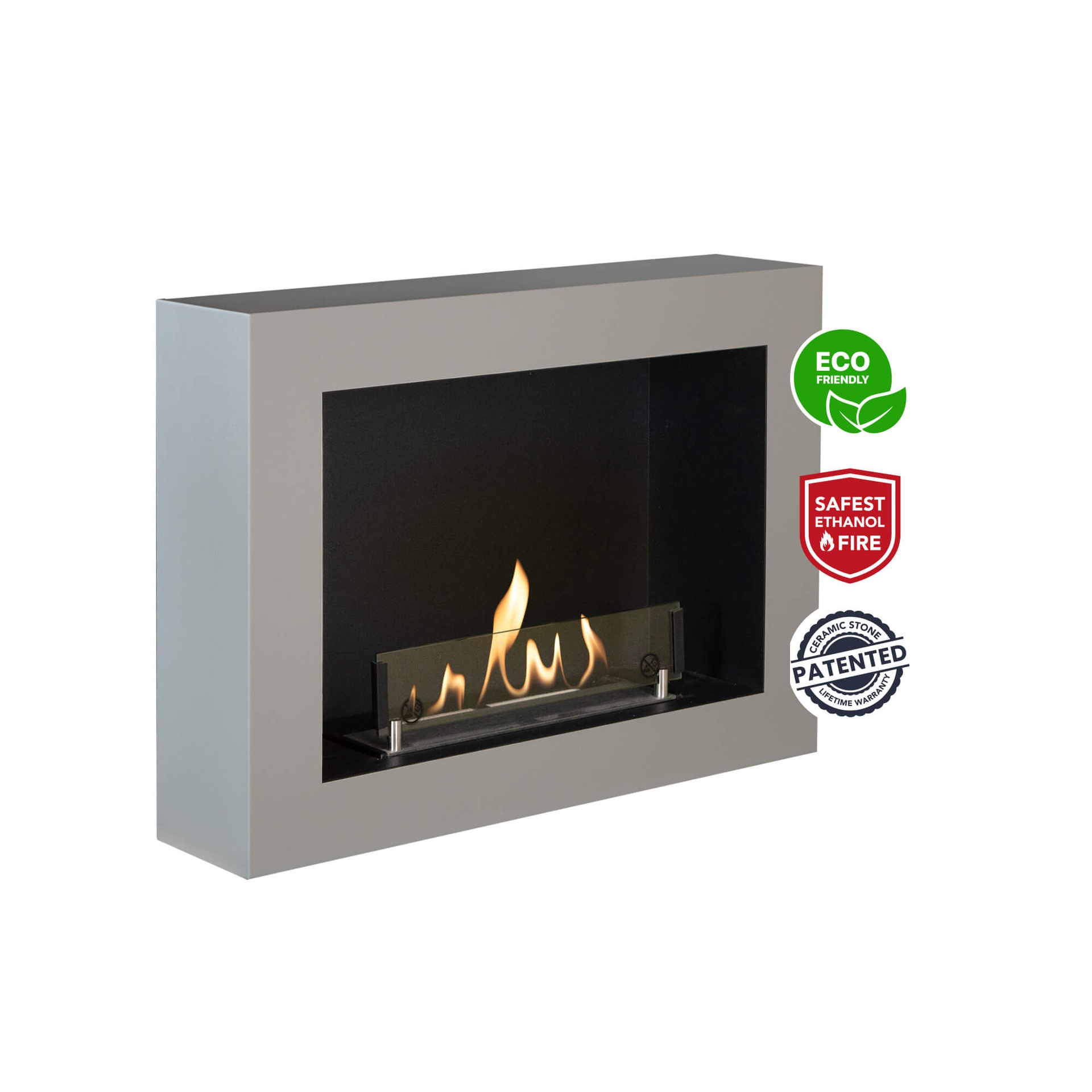XARALYN Riano 9006 Bio-ethanol haard grijs (RAL9006)