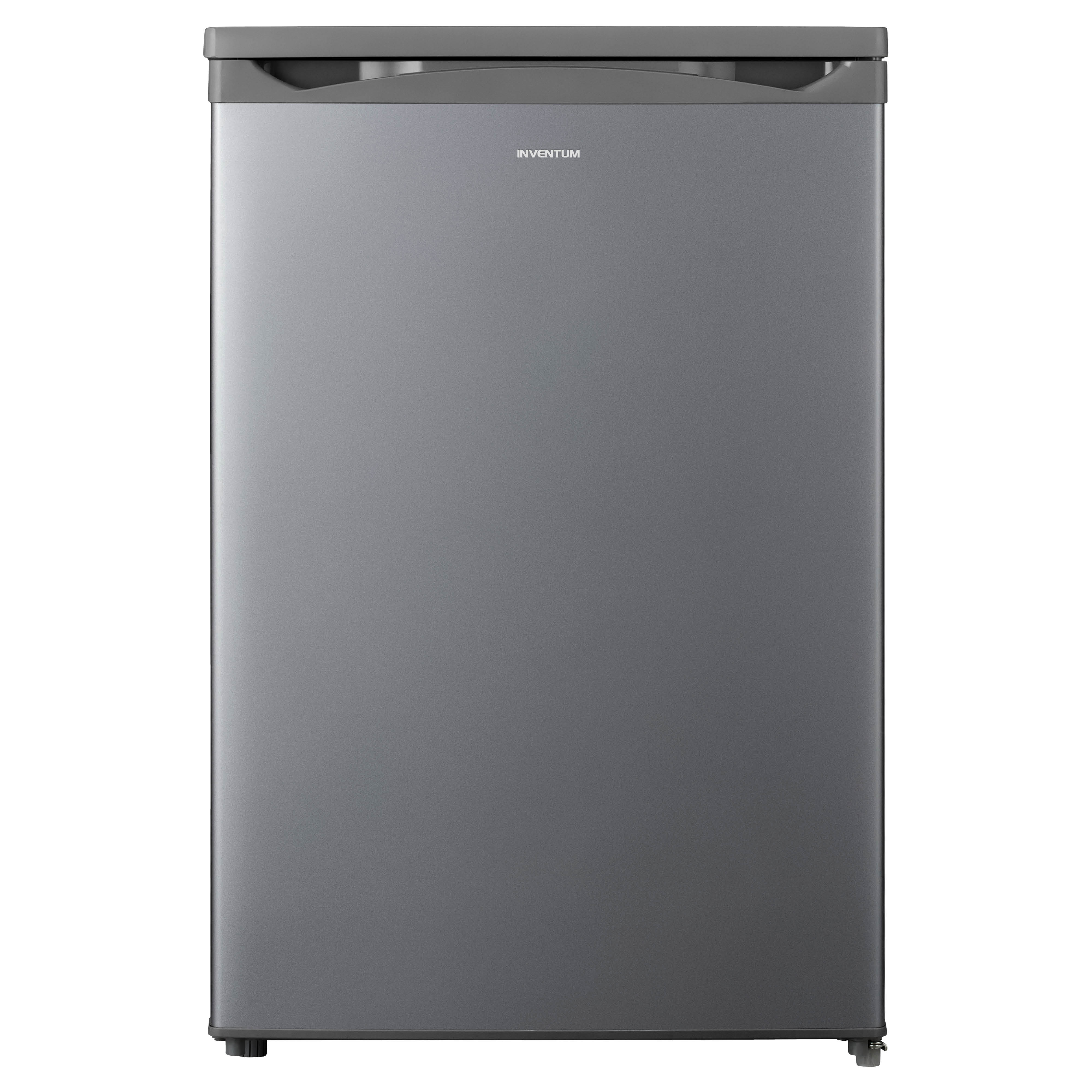 Gray refrigerator with a top handle and the brand name 'Inventum'.