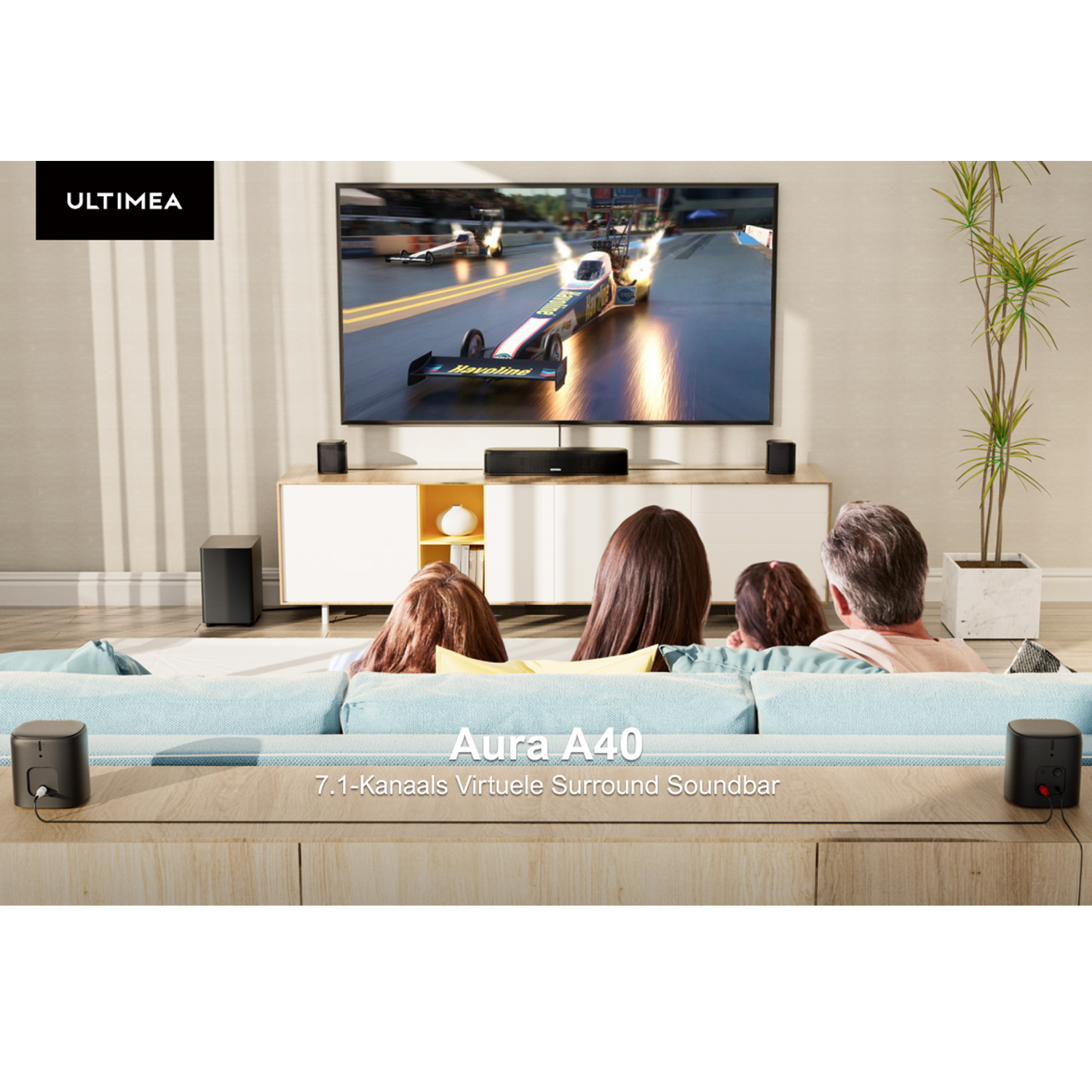 ULTIMEA 5.1 Barra de sonido con Dolby Atmos, subwoofer inalámbrico