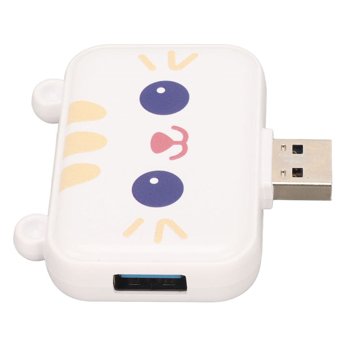 Weißer und rosa USB-Hub im Katzen-Design mit einem USB-Anschluss.