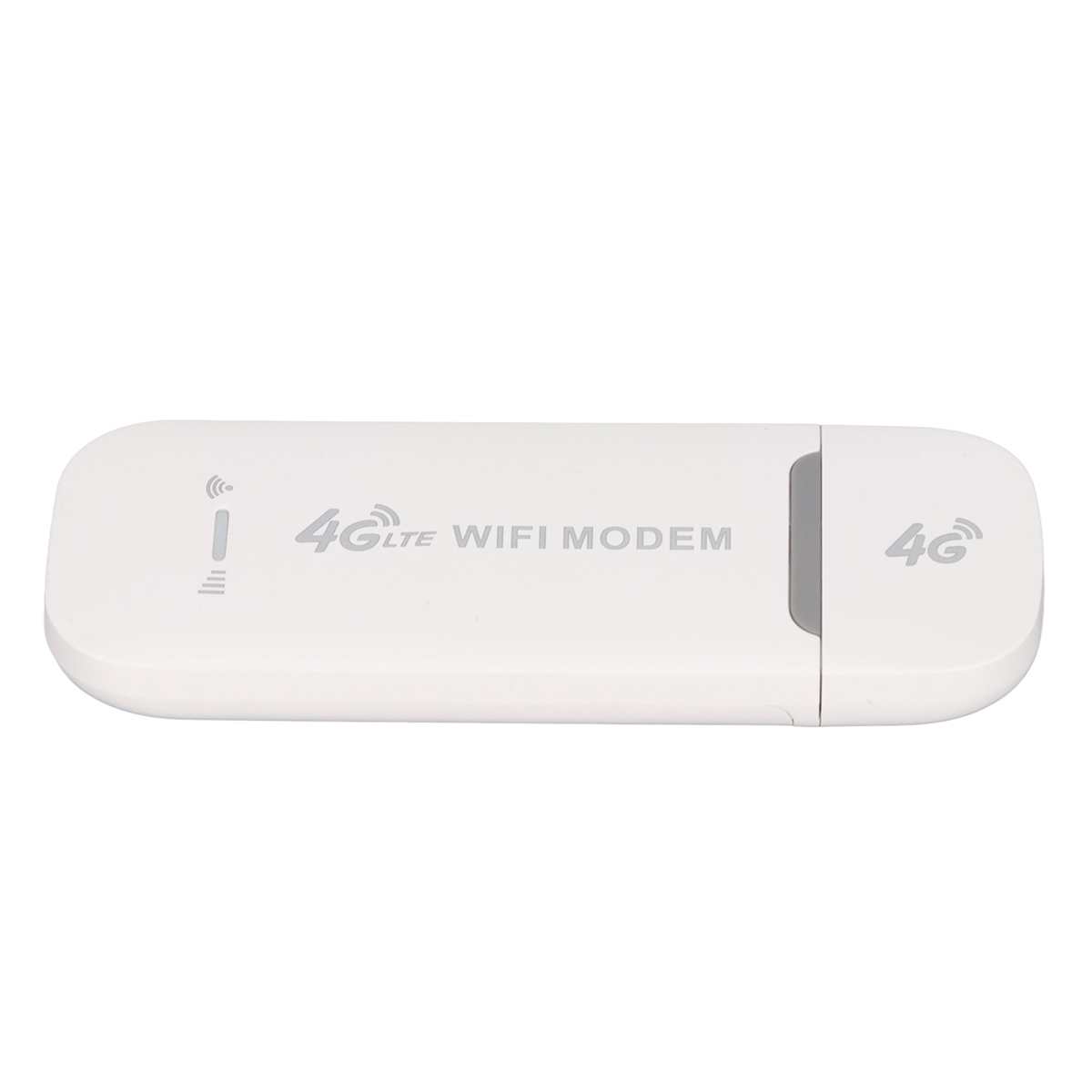 Ein weißes 4G LTE WiFi Modem. Es ist ein rechteckiges Gerät mit dem Text "4G LTE WIFI MODEM" darauf.