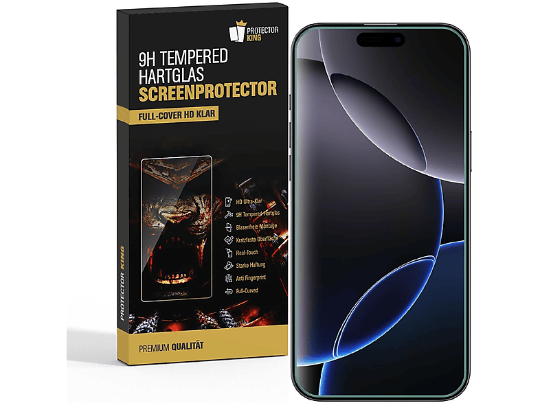 PROTECTORKING 5x 3D A++ 9H Panzerglas extrem Hart Displayschutz (für Apple iPhone 16 Pro Max
