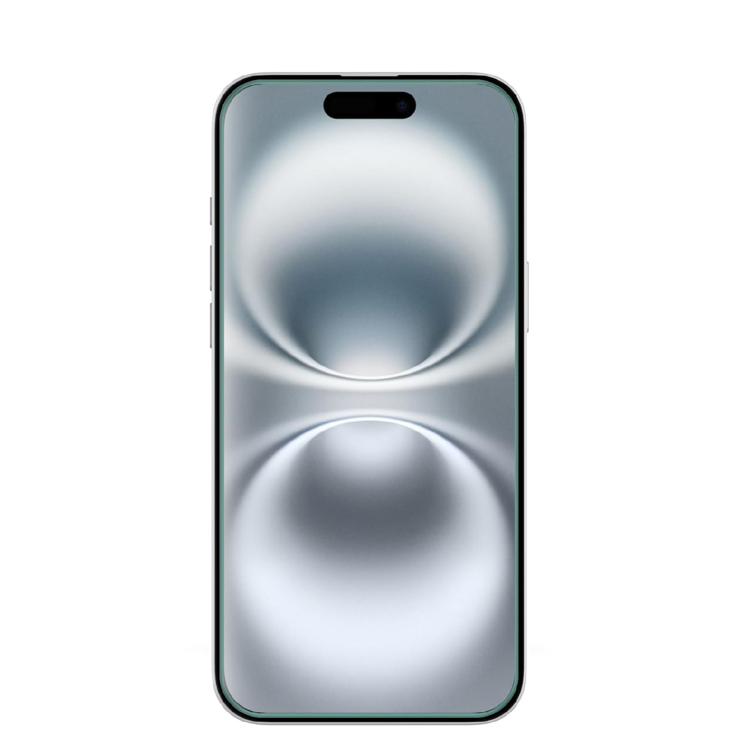 Ein Smartphone mit einem Bildschirm, der ein verschwommenes Bild anzeigt. Das Telefon ist silber und schwarz.