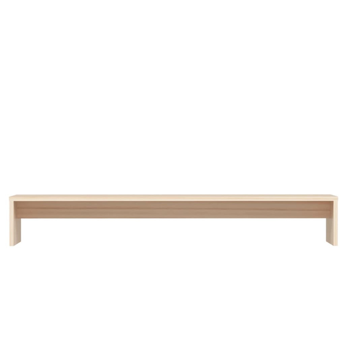 Ein hellbraunes rechteckiges Regal mit minimalistischem Design, vor weißem Hintergrund.