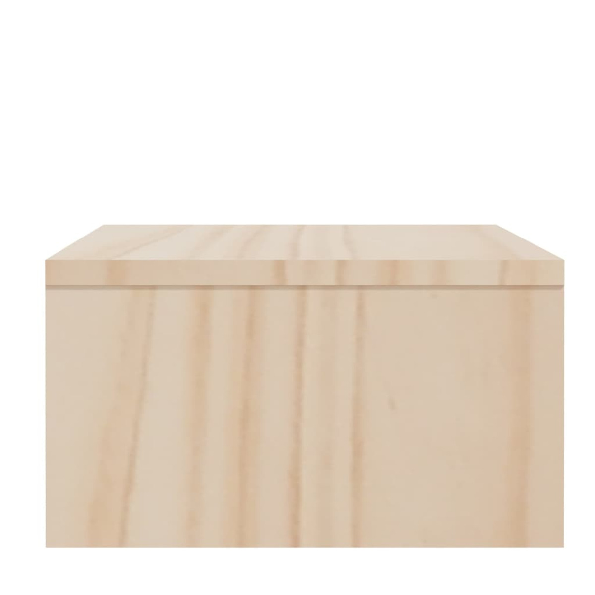 Eine kleine Holzkiste mit einfachem Design. Sie ist rechteckig, hell und schlicht.