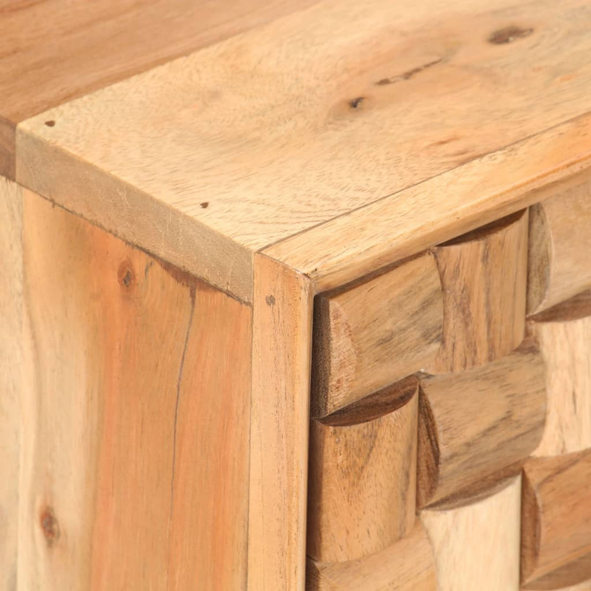 Holzschrankecke mit Maserung und Textur, natürliche Farbe, und eine Lichtquelle.