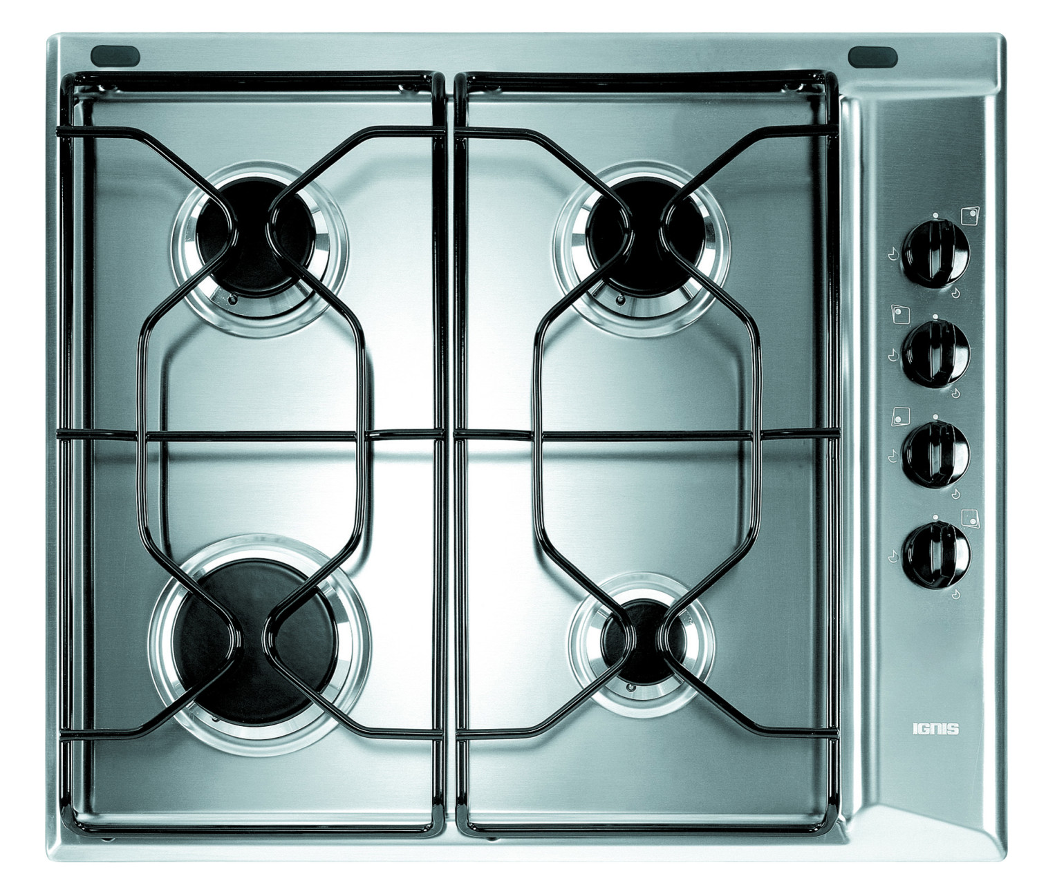 Placa de gas - INDESIT 232013396, 4 zona(s) zonas, 580 mm, Acero inoxidable
