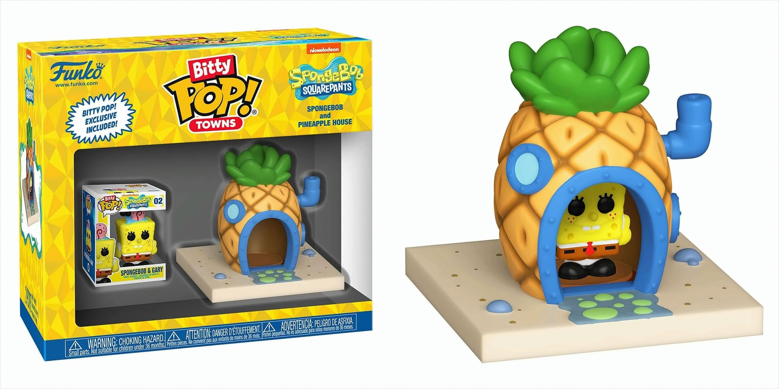 Set SpongeBob e Pineapple House Bitty Pop! Towns in una scatola. Prodotto Funko.