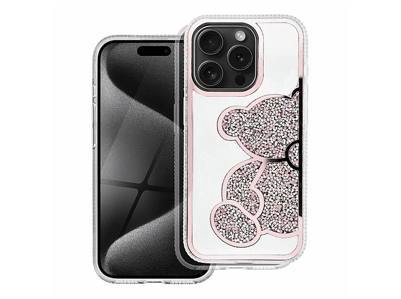 COFI Teddy Bear Hülle, Backcover, Apple, iPhone 16 Pro, Pink SATURN