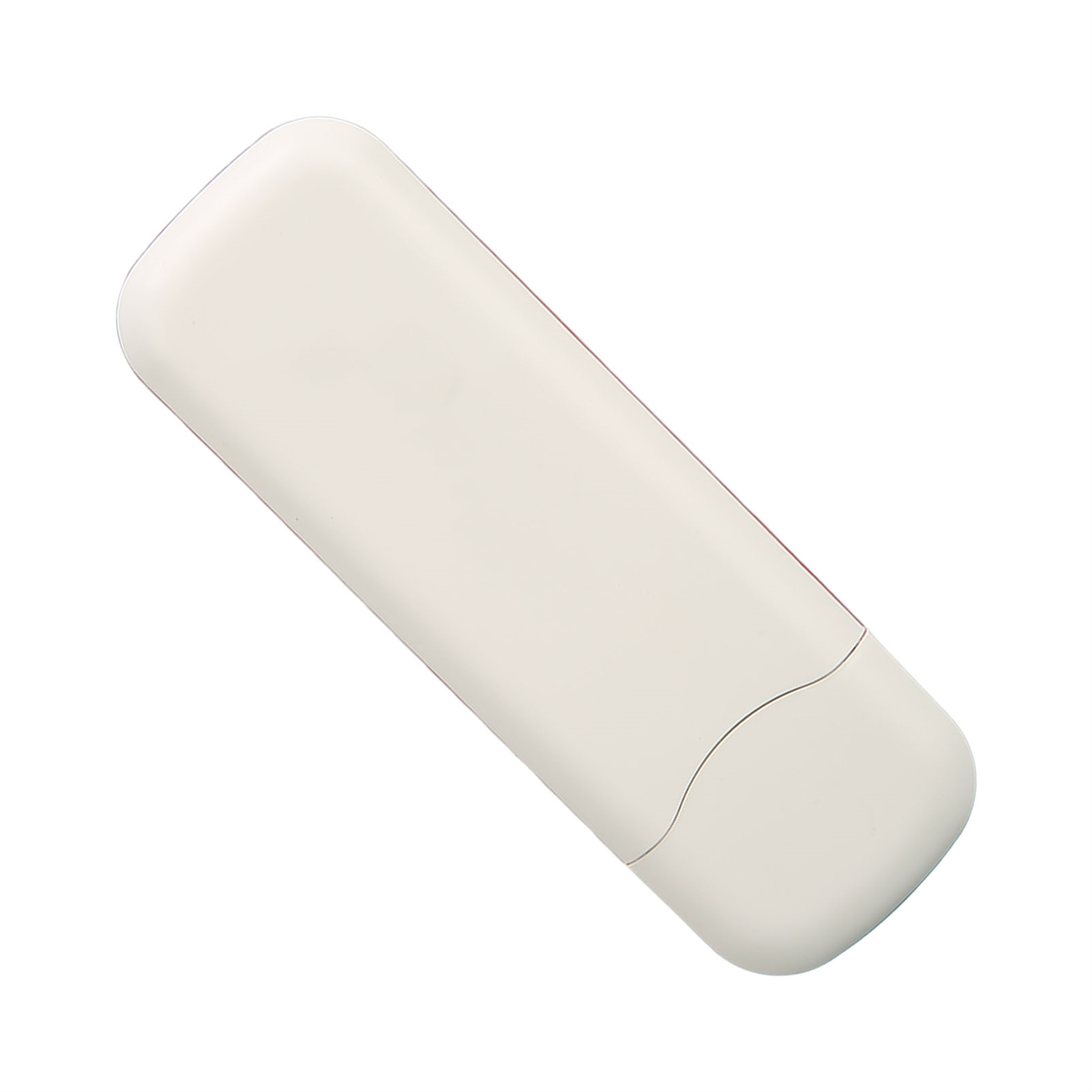 Ein weißes, rechteckiges Etui mit abgerundetem Ende. Neutrales Etui mit einfachem Design.