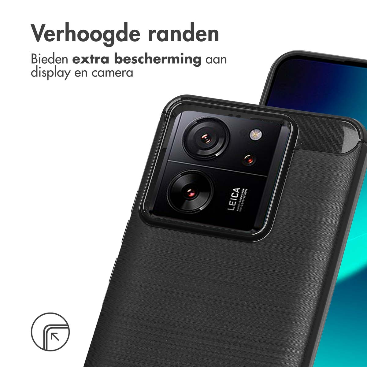 IMOSHION Brushed Backcover - Geschikt voor Xiaomi 13T / 13T Pro - Telefoonhoesje voor Xiaomi Xiaomi 13T/Xiaomi 13T Pro Zwart