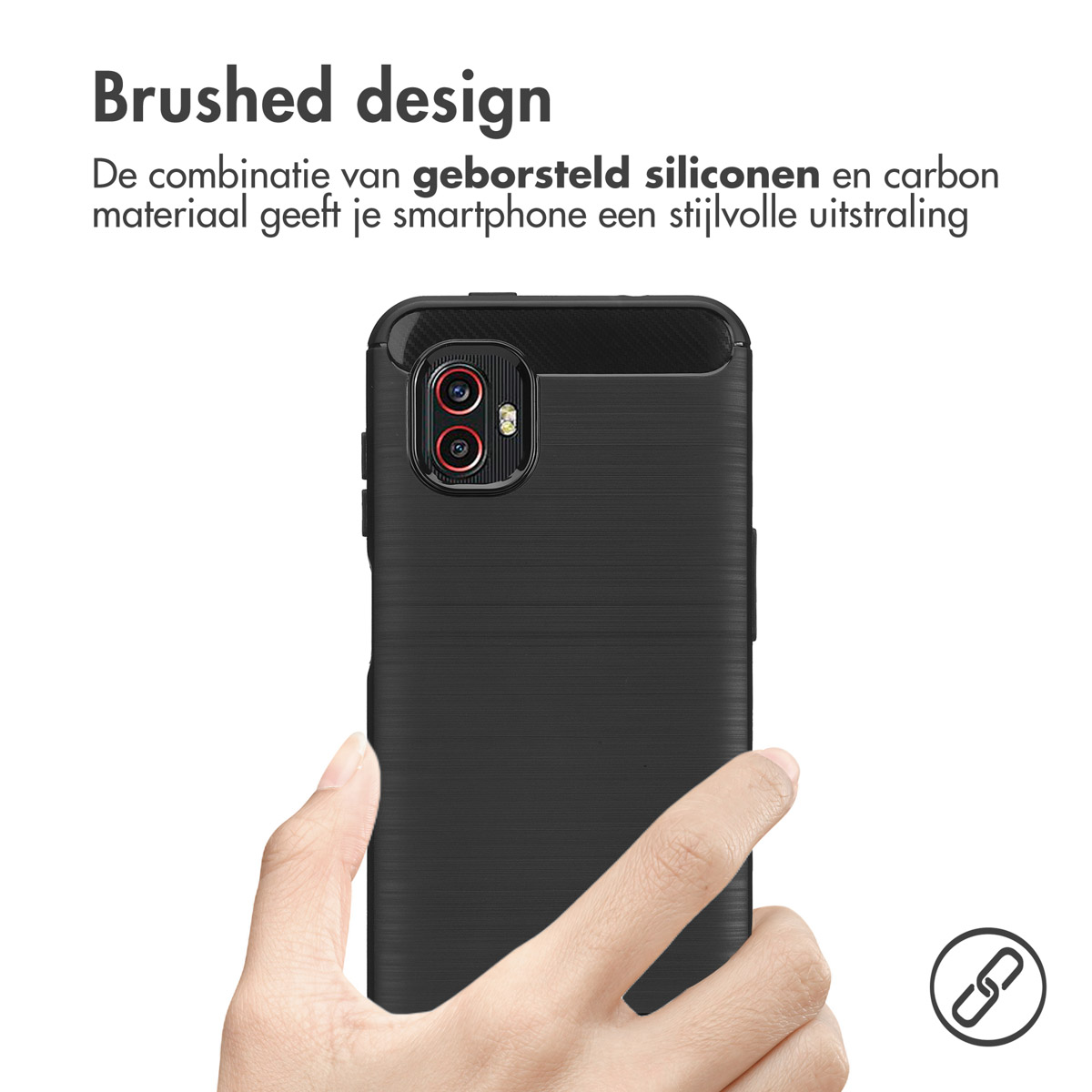 IMOSHION Brushed Backcover adatta per Samsung Galaxy Xcover 6 Pro Cover per Galaxy Xcover 6 Pro, Nero