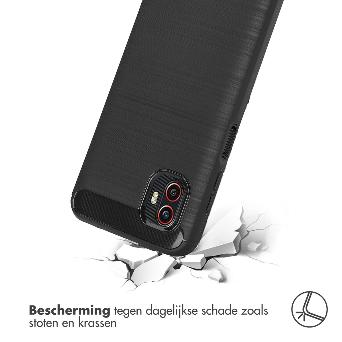 IMOSHION Brushed Backcover adatta per Samsung Galaxy Xcover 6 Pro Cover per Galaxy Xcover 6 Pro, Nero