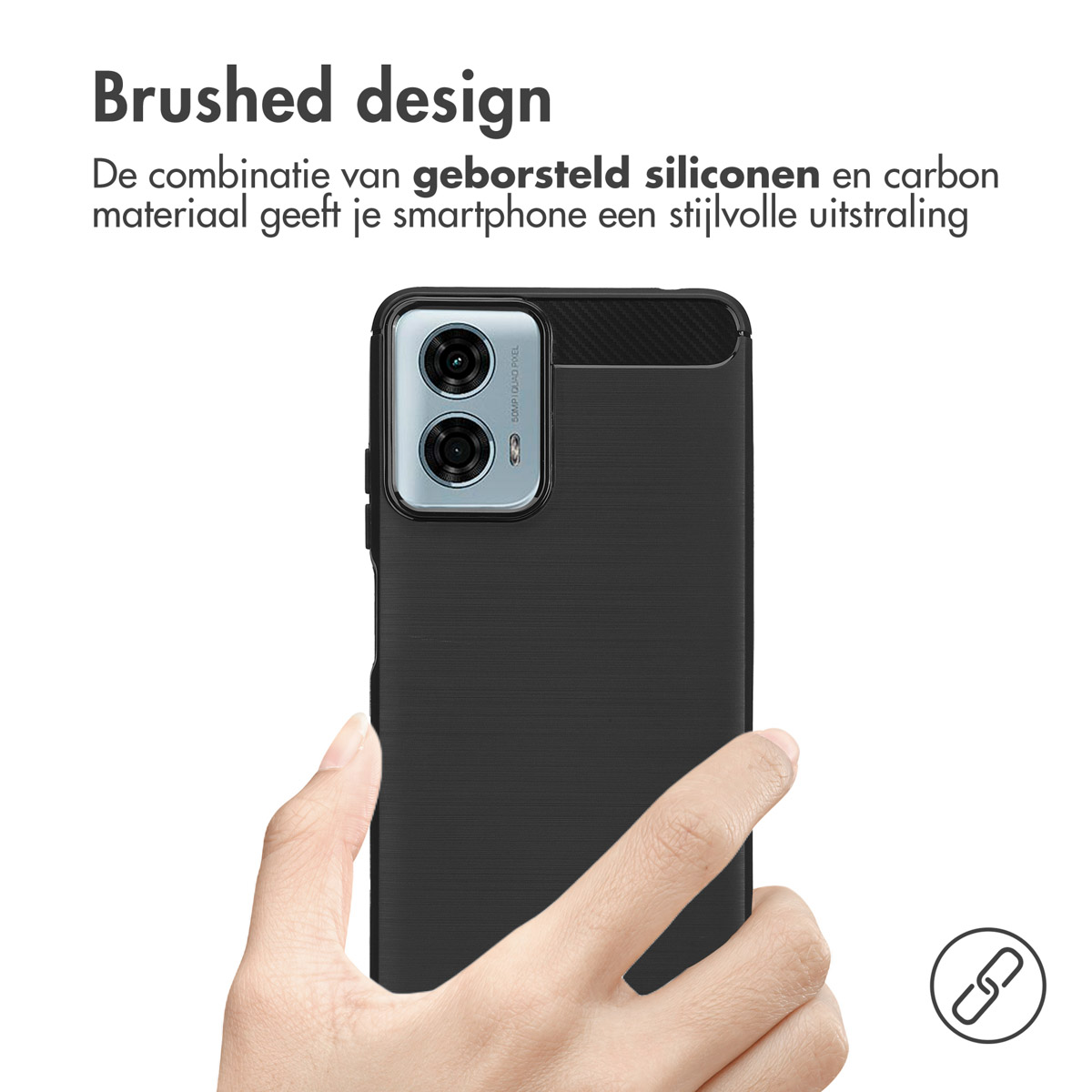 IMOSHION Brushed Backcover - Geschikt voor Motorola Moto G24 Power - Telefoonhoesje voor Motorola Motorola Moto G24 Power Zwart