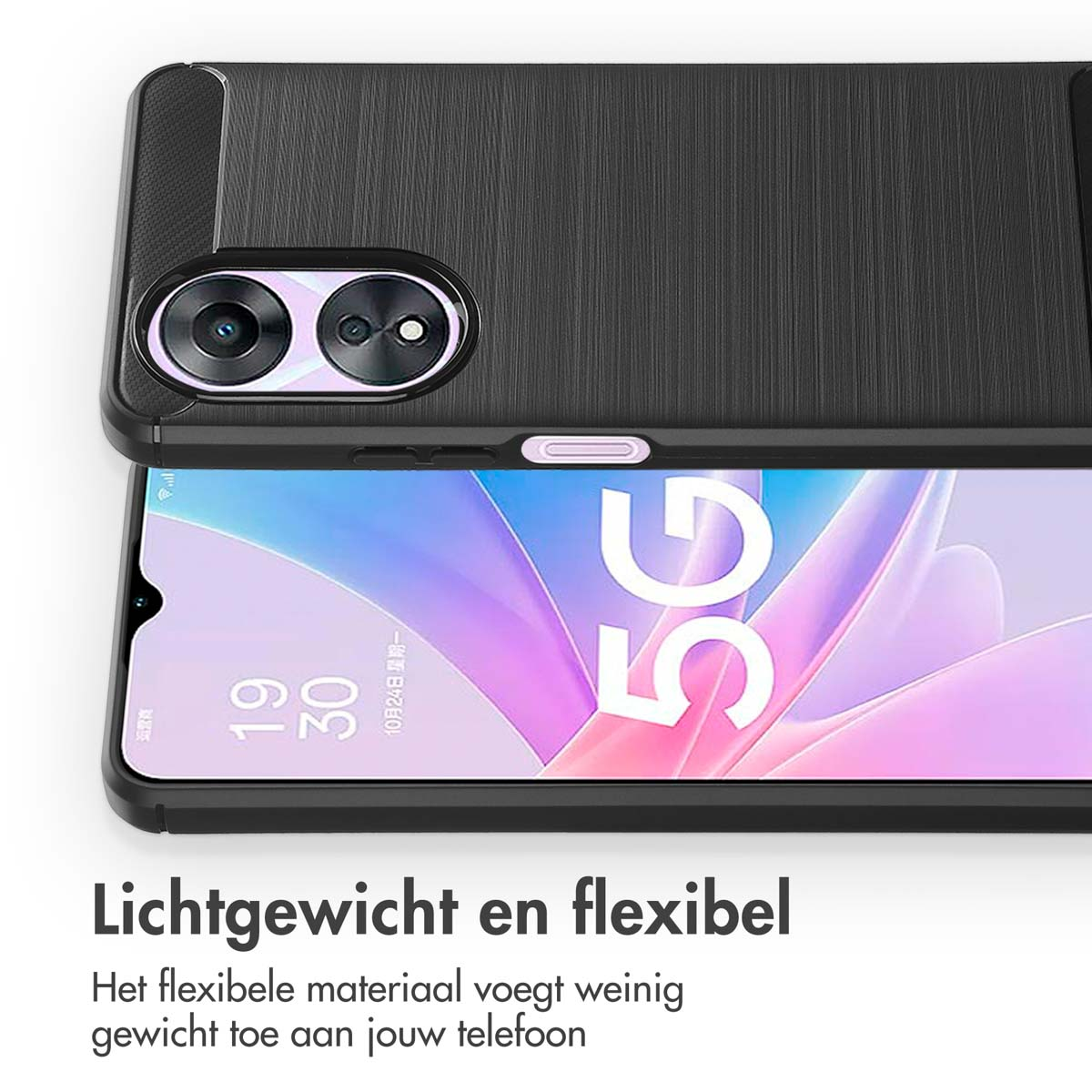 IMOSHION Coque arrière compatible avec Oppo A58 Étui de Téléphone voor Oppo Oppo A58 Noir