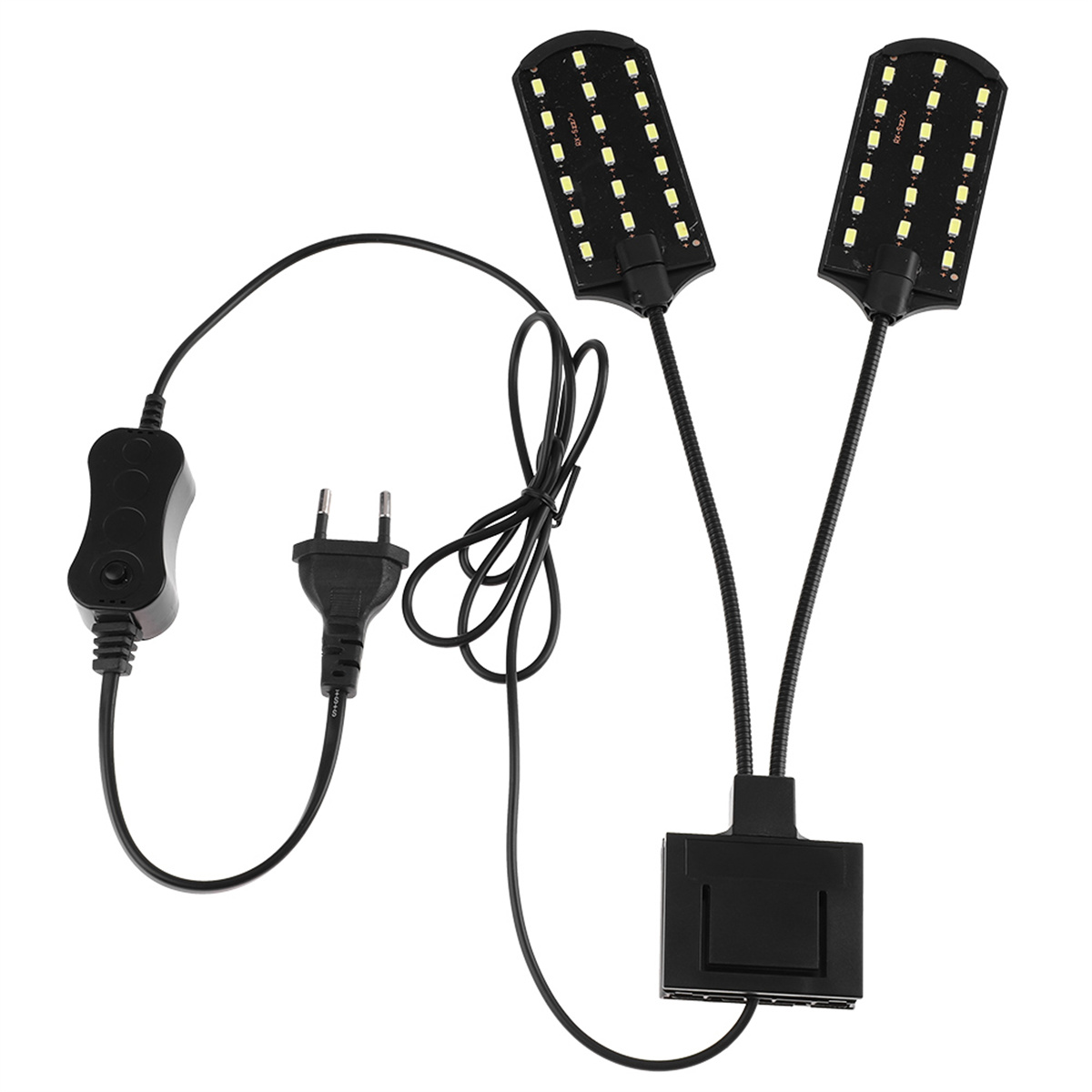 Zwei LED-Lichtpaneele mit Netzteil und Kabeln.