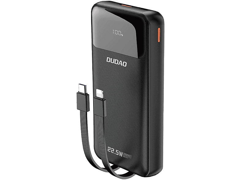 DUDAO 22,5 W 20000 mAh PD Powerbank 20000 mAh Schwarz