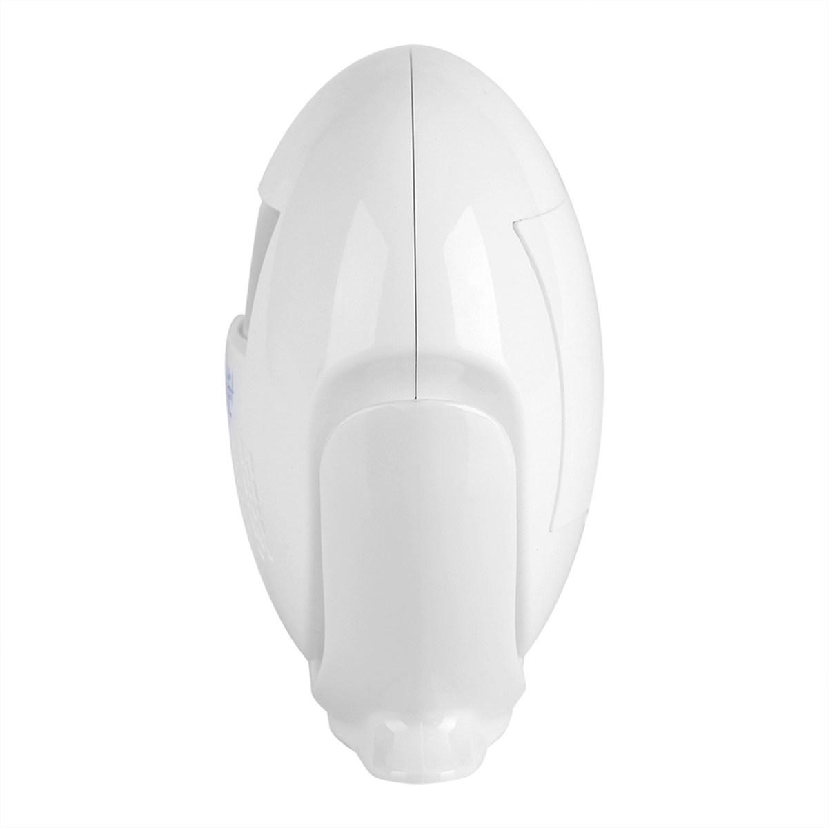 Ein weißes Bewegungssensorgerät. Das Gerät hat ein abgerundetes Design und einen sichtbaren Sensor.