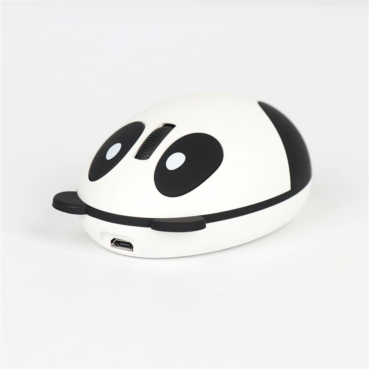 Eine Maus in Pandaform mit zwei Augen und einem Scrollrad.