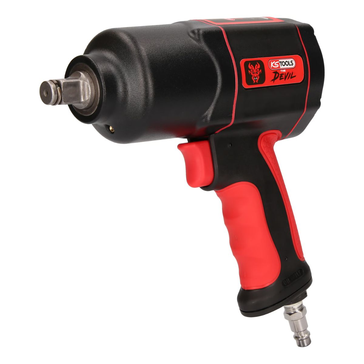 Chiave a percussione nera e rossa con impugnatura rossa. Ha il logo KS TOOLS THE DEVIL.