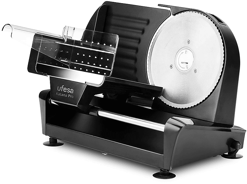 Ufesa Katana Pro Elektrische Snijmachine met 200W Vermogen, Verwijderbaar Roestvrijstalen Mes, 19mm Diameter, Dikte-instelling van 0 tot 20mm, Veiligheidsknop, Antislip Voetjes